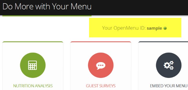 Your OpenMenu ID